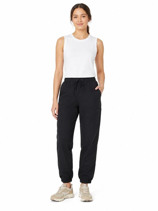 Merrell Pants - Merrell Womens Black Fleece Lined Cargo Pants Size M Elastic Waist Drawstring Cl